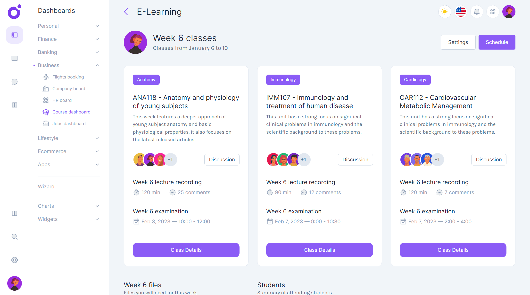 Tairo - Course dashboard