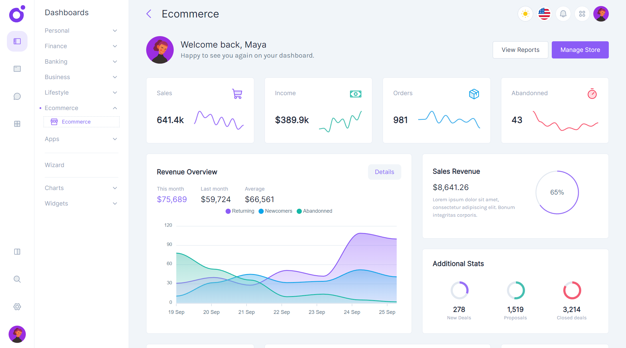 Tairo - Ecommerce dashboard