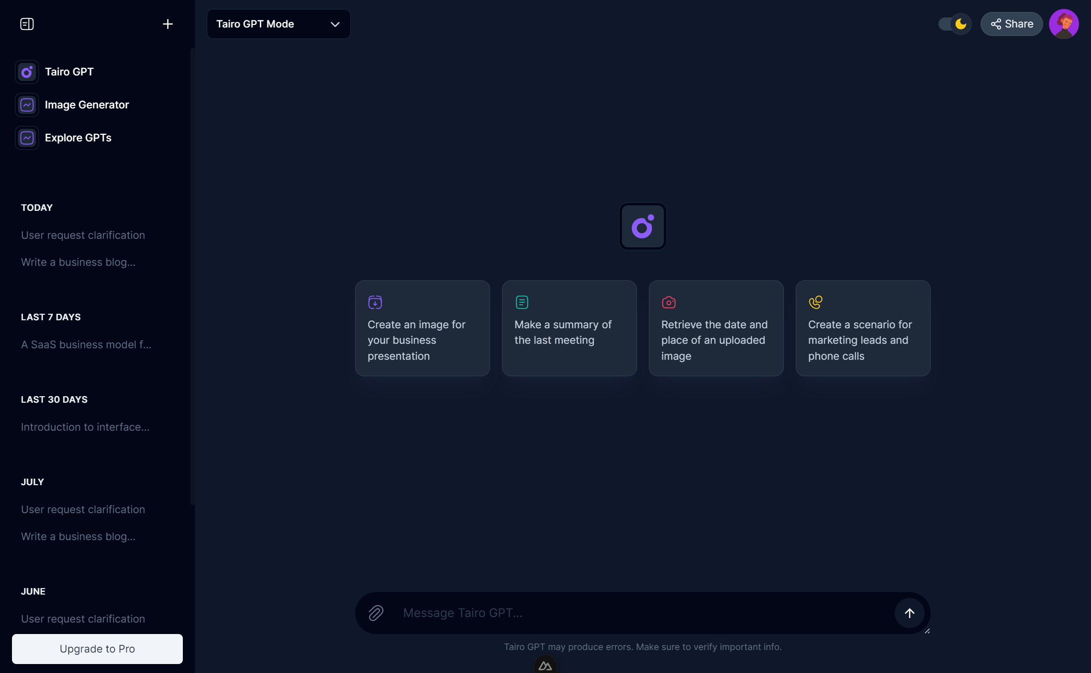 Tairo - AI Interface